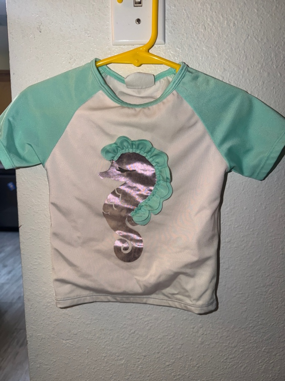 Carter's Aqua & White Seahorse Rash Guard Tee